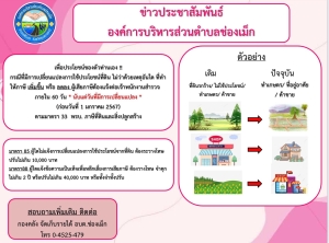 20 ตุลาคม 2566 องค์การบริหารส่วนตำบลช่องเม็ก ประชาสัมพันธ์ การใช้ประโยชน์ที่ดิน